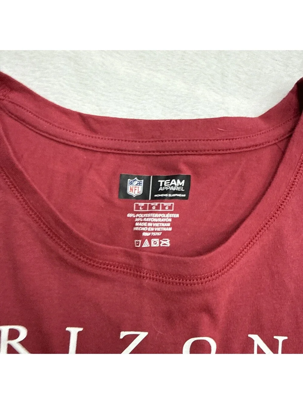 Arizona Cardinals NFL Women’s Short Sleeve Tee Flannel Pajama Set Size L (2446)